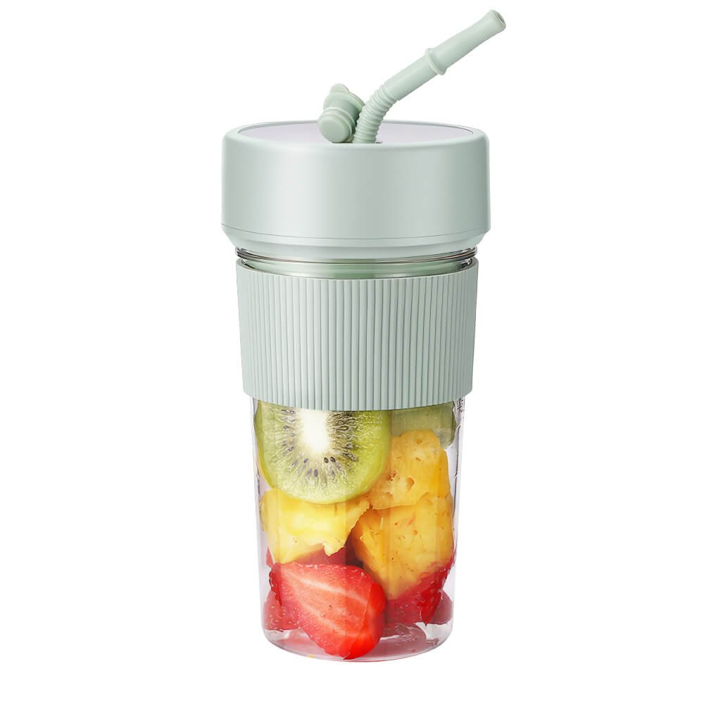 350ML Portable Blender – USB Rechargeable Mini Smoothie Maker with Straw