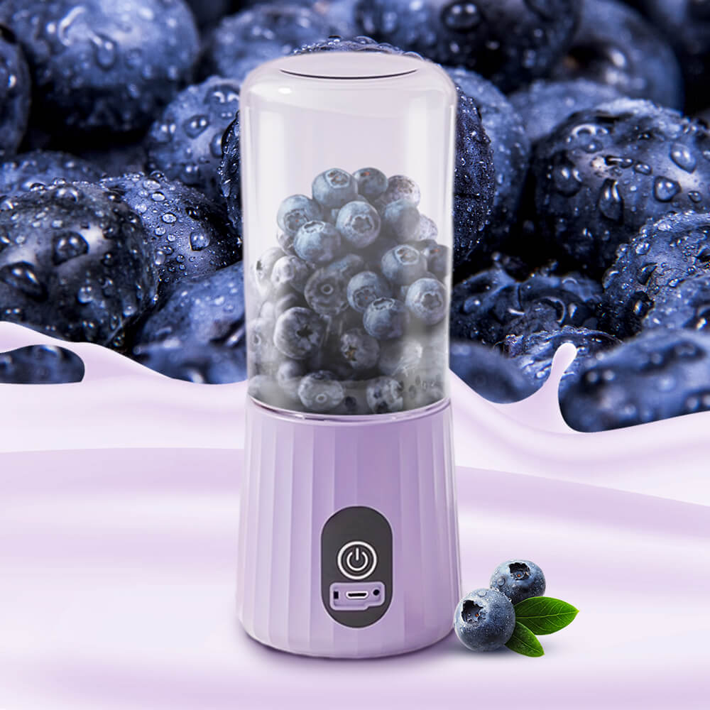 Portable 350 mL USB Blender Rechargeable 6-Blade Personal Smoothie Maker