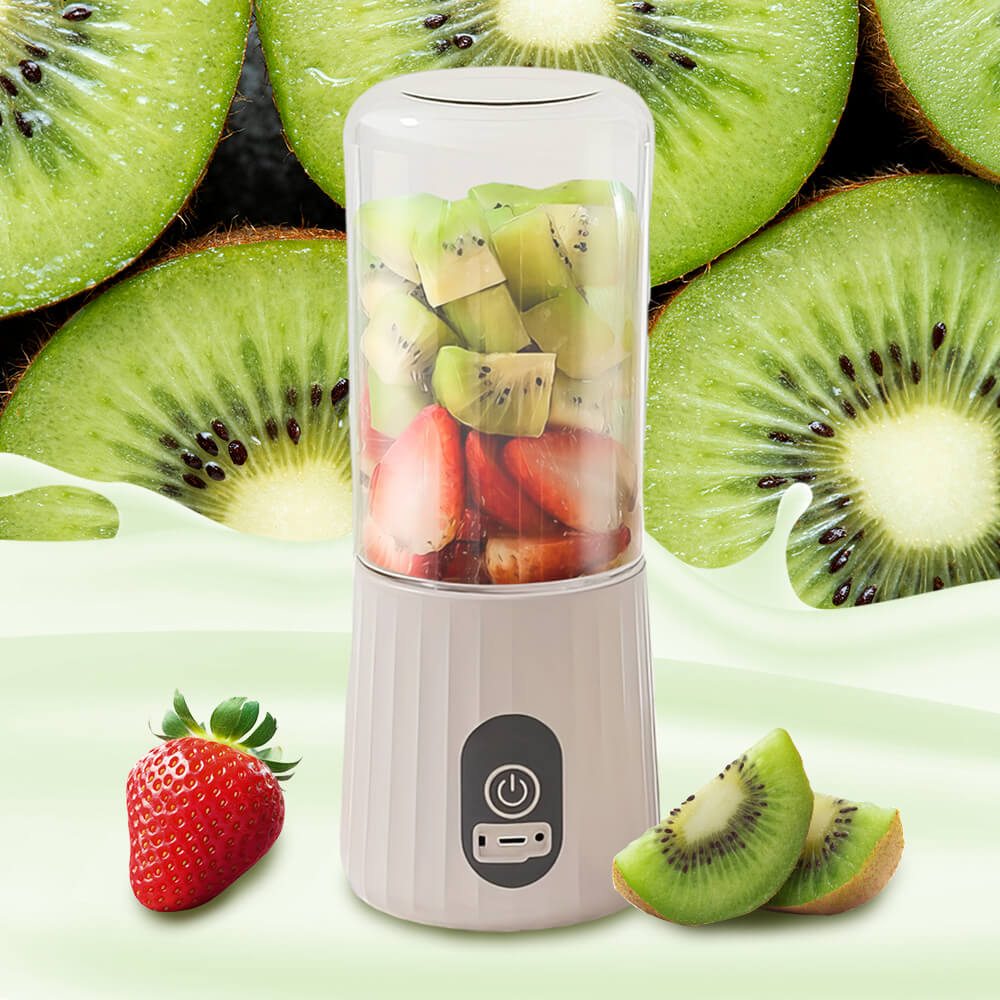 Portable 350 mL USB Blender Rechargeable 6-Blade Personal Smoothie Maker