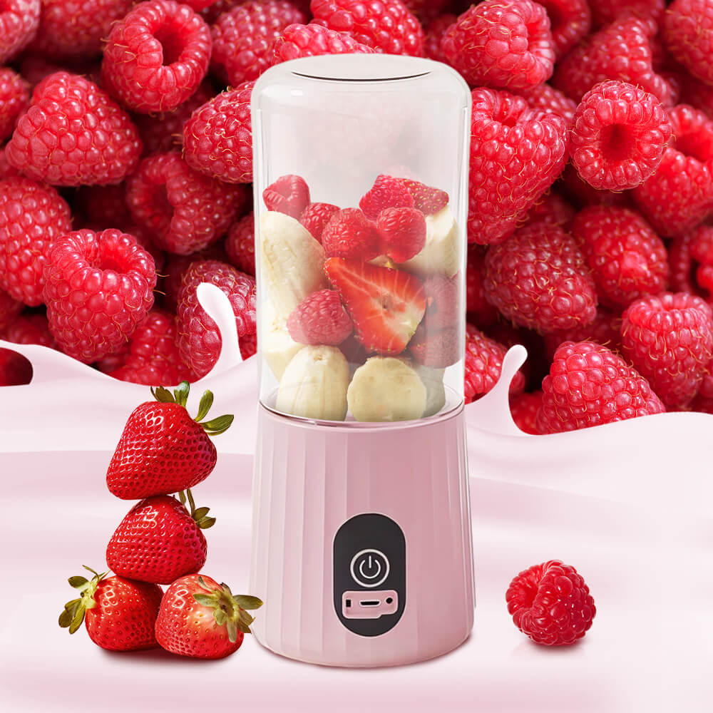 Portable 350 mL USB Blender Rechargeable 6-Blade Personal Smoothie Maker