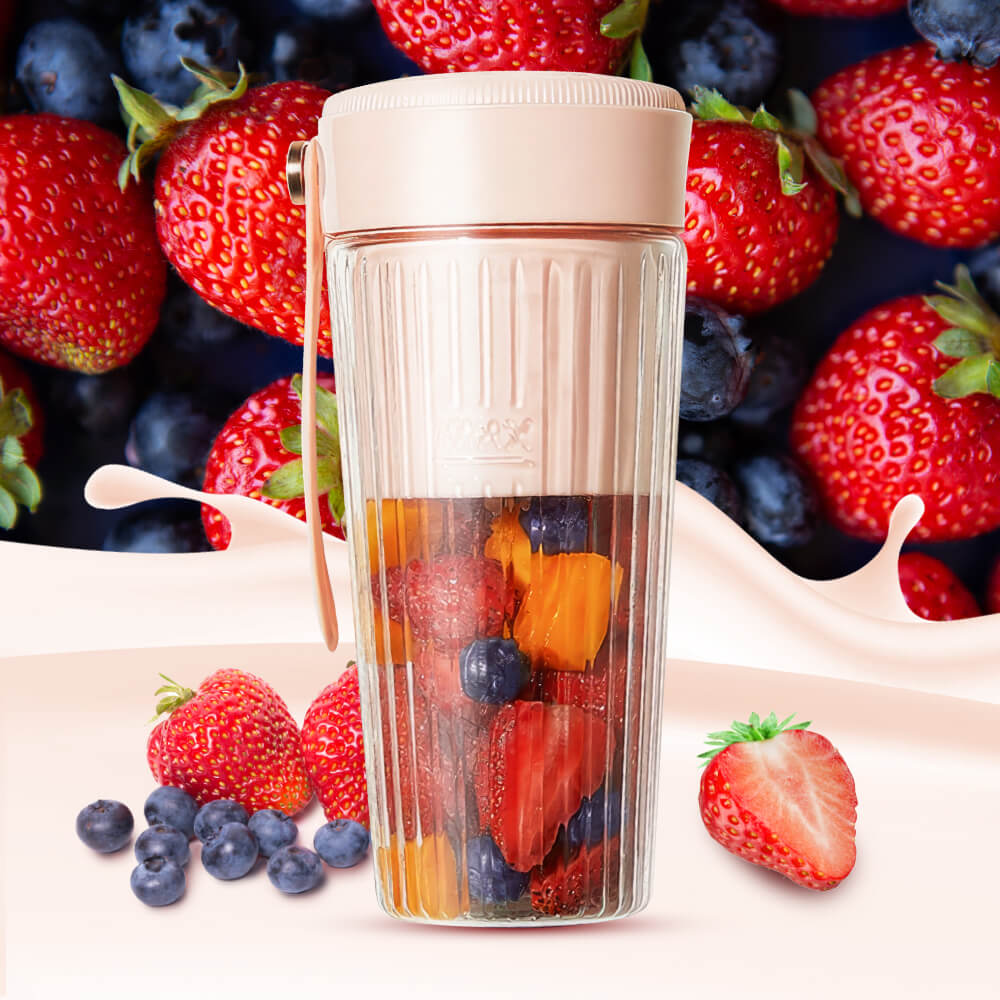 300ML Portable USB Rechargeable Blender with 6-Leaf Stainless Blade