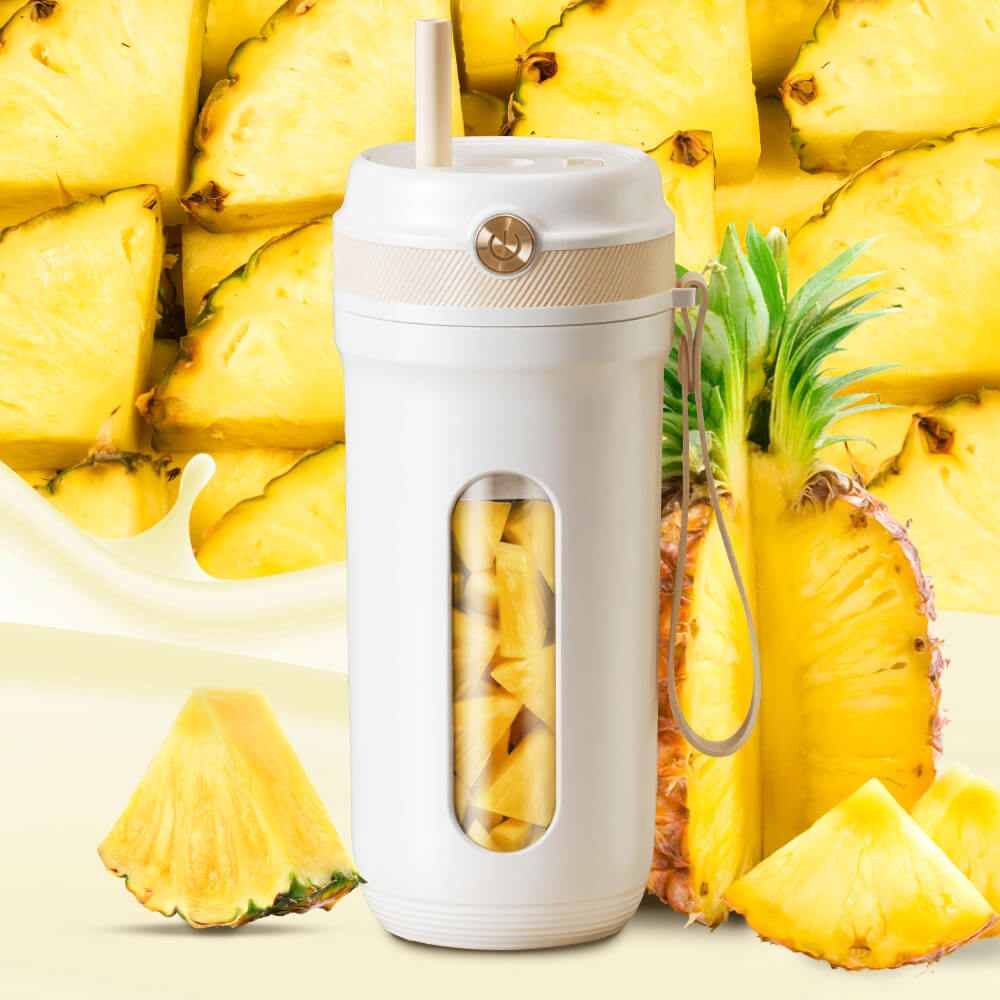 350ML Portable Blender – USB Rechargeable Mini Smoothie Maker with Strap
