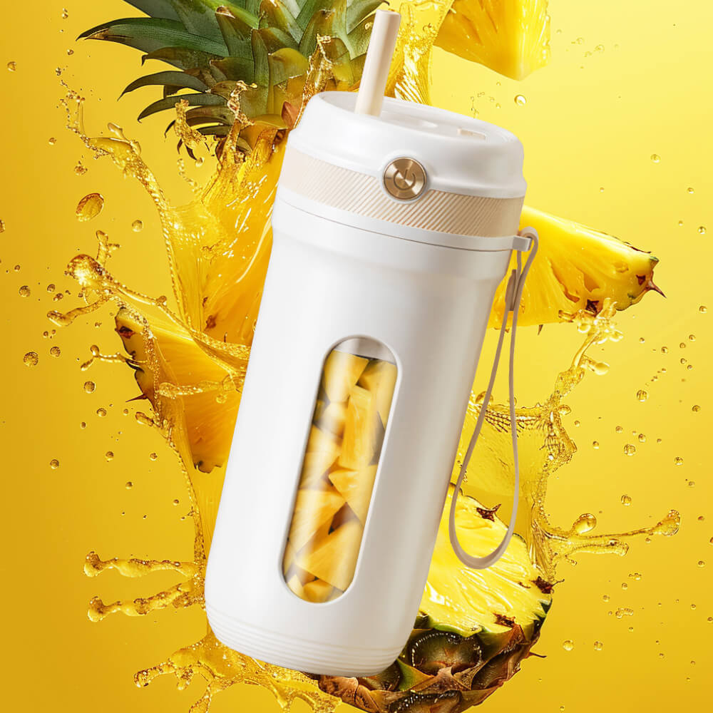 350ML Portable Blender – USB Rechargeable Mini Smoothie Maker with Strap